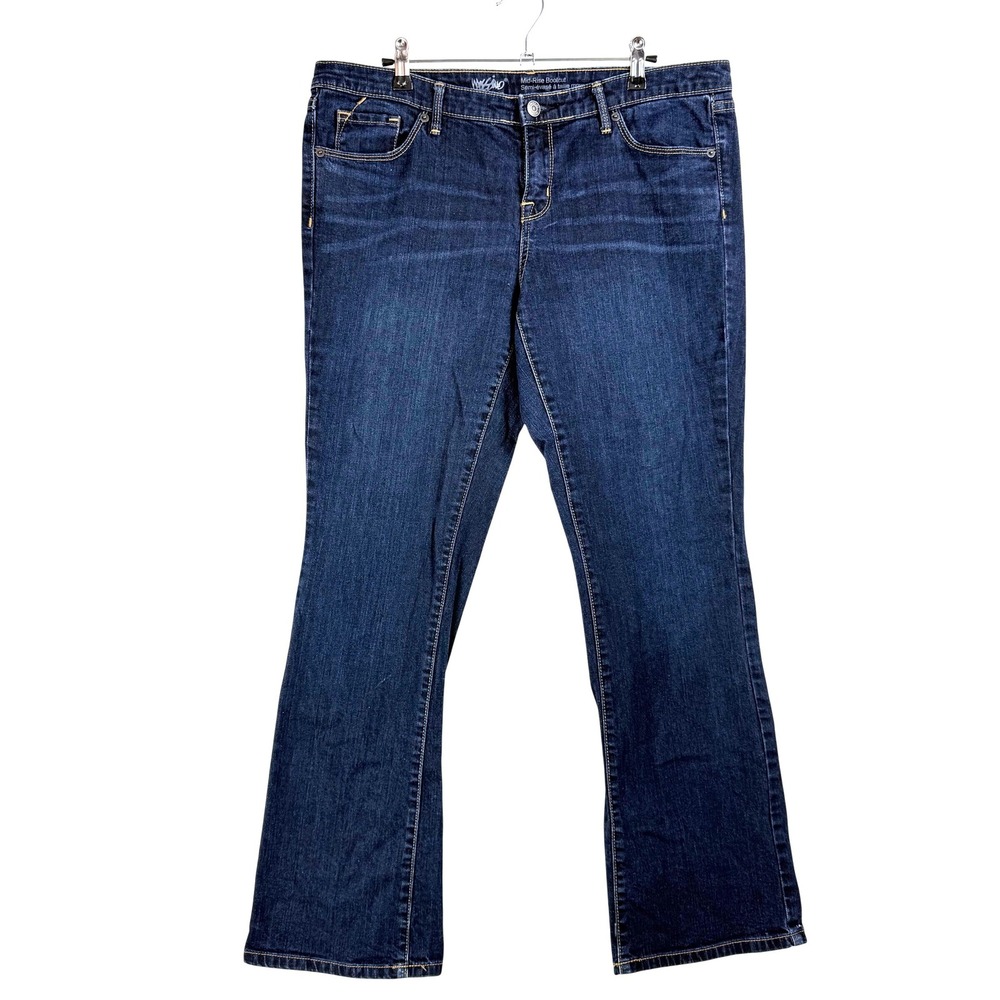 Mossimo Bootcut Jeans Womens 12S Dark Wash Mid Rise Stretch Classic Indie Sleaze